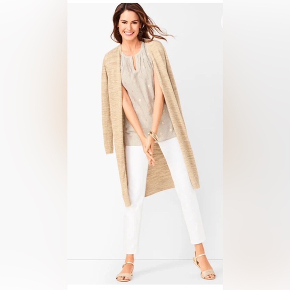 Talbots Tan and Cream Duster Size S - Picture 1 of 6